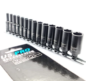 Juego de zócalos de impacto profundo 4 mm-15 mm 6 PT *US PRO INDUSTRIAL* Unidad de 1/4" RM24 - Imagen 1 de 4