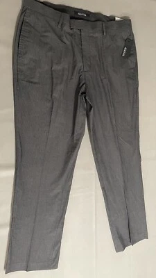 Pantalón de vestir Kenneth Cole Reaction calce regular para hombre 36WX32L gris a rayas Foto 1 de 4