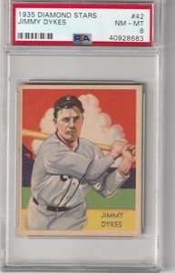 1935 Diamond Stars Jimmy Dykes #42, PSA NM-MT 8 - Picture 1 of 2