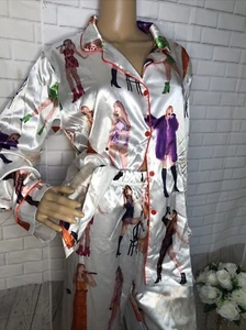 Taylor Swift Eras Tour Silky Pajamas Set - WHITE - Women’s Size XL NEW - Picture 1 of 13