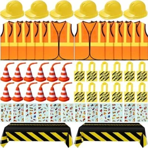 62 Pcs Construction Birthday Party Supplies Set Kids Construction Dress up Set - Picture 1 of 6