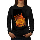 Wellcoda Great Fire Ball Womens Sweatshirt, Hot Casual Pullover Jumper