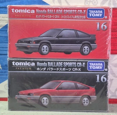 JUEGO DE 2 BALADAS HONDA PREMIUM #16 TOMICA CR-X [LIMITADAS] [REGULARES] ESCALA 1/60 Foto 1 de 4