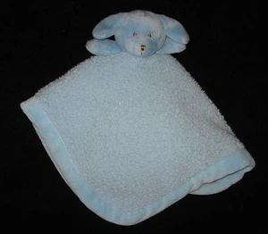 Blankets & Beyond Blue Puppy Dog Security Baby Lovey Sherpa Fleece Satin Plush - Picture 1 of 4