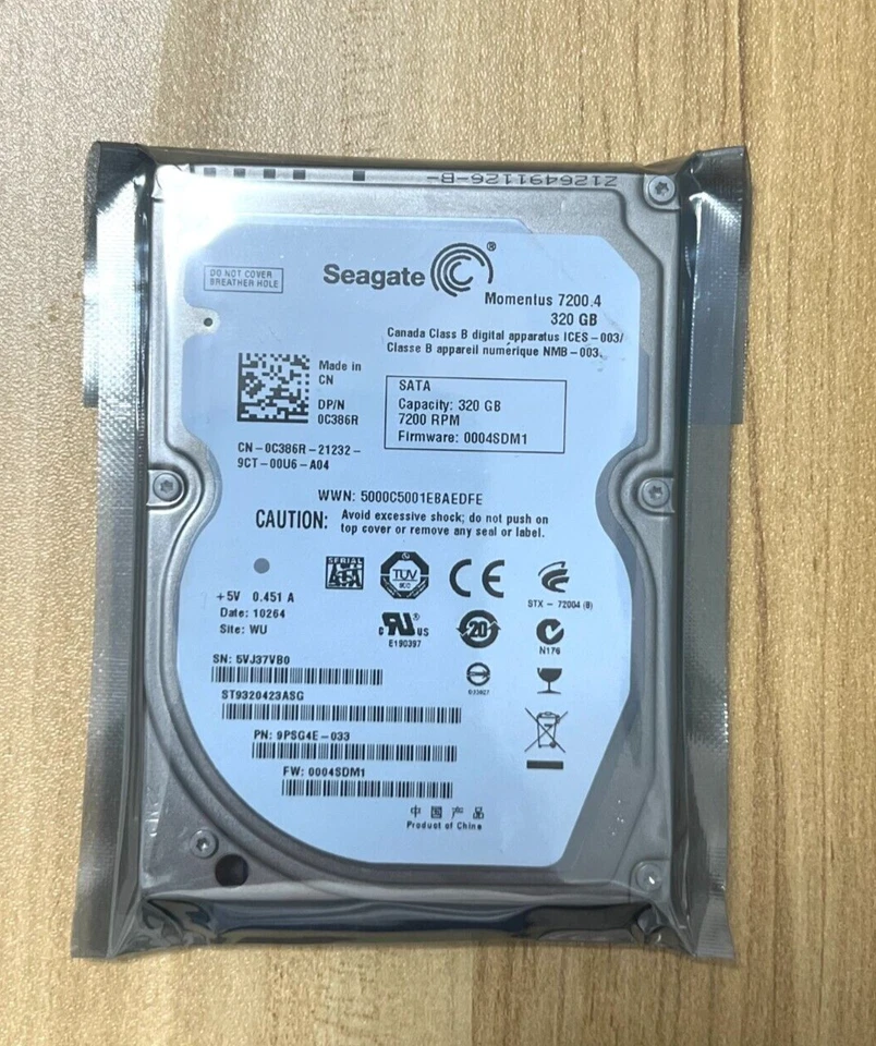 Seagate Momentus 7200.4 320GB Internal 7200RPM 2.5" (ST9320423AS) HDD