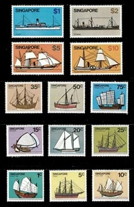 Singapore 1980 - Ships & Boats Definitives - Set of 13 - MNH - Picture 1 of 1