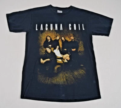 Camiseta Vintage Banda Gildan Heavy Talla S 2008 Negra Lacuna Coil Grupo Foto Foto 1 de 4