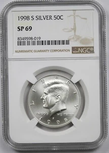1998-S Silver 50C NGC SP 69 Kennedy Half Dollar - Picture 1 of 4