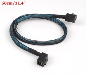 Mini SAS HD SFF-8643 to Mini SAS HD SFF-8643 Cable Straight to 90 degree 11.4" - Picture 1 of 7