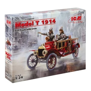Kit de camión modelo plástico ICM 24017 escala 1:24 modelo T 1914 camión de bomberos con tripulación - Imagen 1 de 18