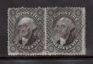 USA #36 Used Rare Pair With Magenta Cancels - Picture 1 of 1