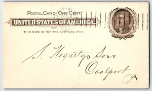 1902 Doremus Machine Cancellation - Clearfield, Pennsylvania - 1c postal card - Picture 1 of 2