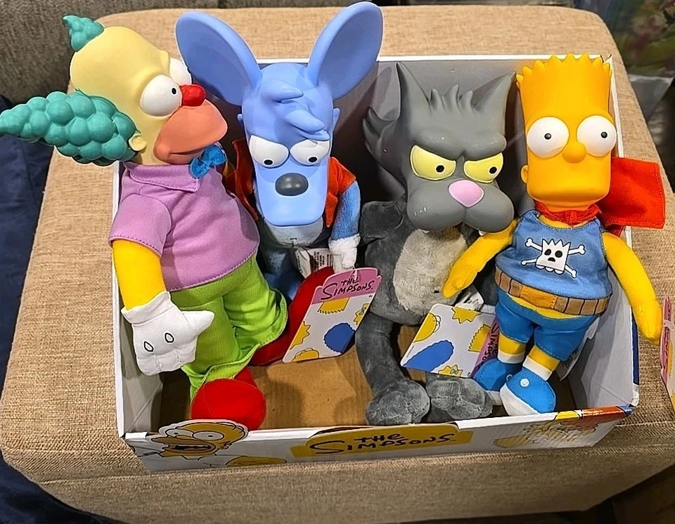 Boneca de Pelúcia 2025 Jakks Pacific The Simpsons ITCHY SCRATCHY BART & Krusty Conjunto de 4 - Imagem 1 de 1