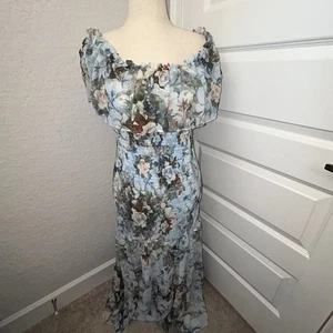 Maxi Vestido Báltico Born Amalfi Romántico Estampado Floral Volantes Calado Talla XL - Imagen 1 de 12