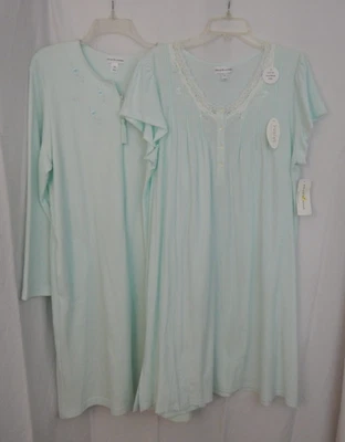 Miss Elaine ~ Bata y vestido aguamarina pálida * Talla XL * NUEVO CON ETIQUETAS Foto 1 de 4