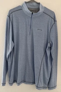 Pullover Orvis Para Hombre XL Azul Colección Clásica 1/4 Cremallera Rendimiento Ligero - Imagen 1 de 4
