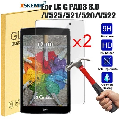 2Pcs For LG G PAD3 8.0 V525 521 520 522 Premium Tempered Glass Screen Protector - Image 1 of 4