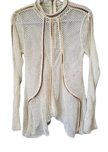 Sass And Bide Small Cream Fiesta Barcelona Crochet Top Metallic - Picture 1 of 7
