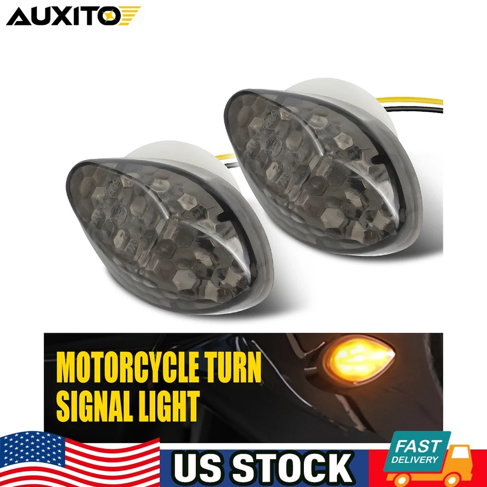 Turn Signal 2x LED Indicators Dual For Sports Motorcycle Dirt Bike Light Blinker - Image 1 of 4