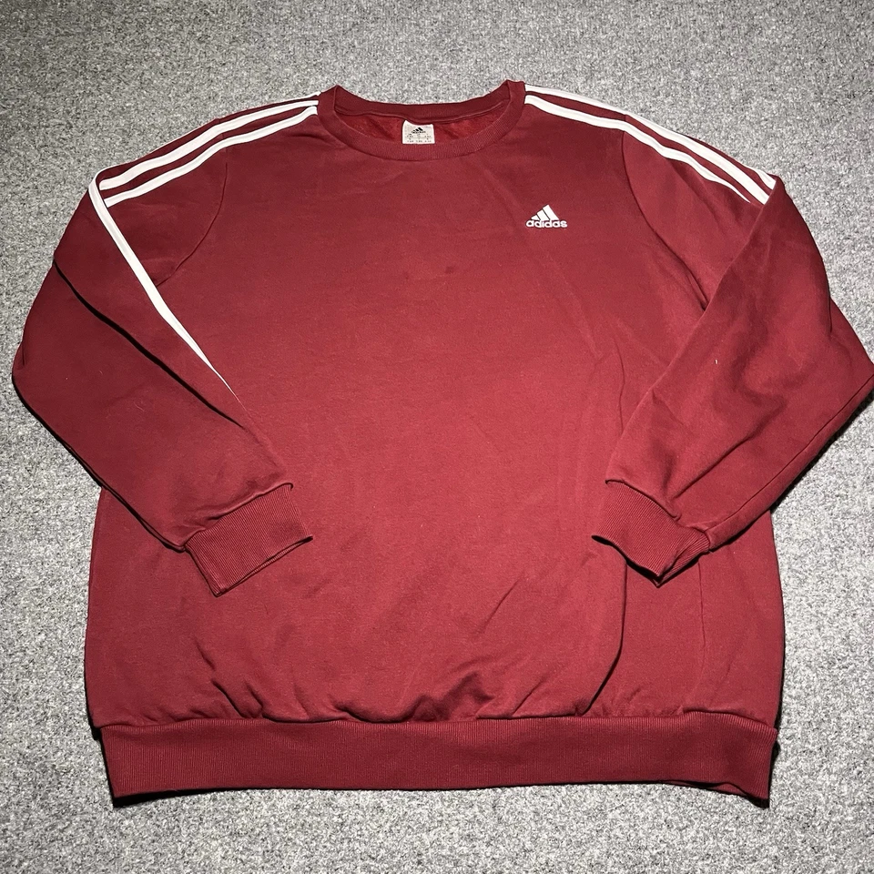 Adidas Sudadera Mujer 3X Rojo Pullover 3 Rayas Cuello Redondo Polar Suéter Foto 1 de 4