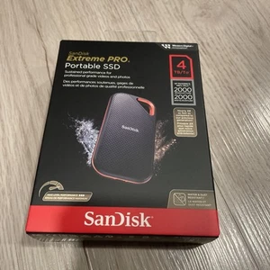 SanDisk Extreme PRO 4TB USB 3.2 Type-C Portable SSD SDSSDE814T00G25 NEW - Afbeelding 1 van 2