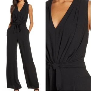 Gal Meets Glam Devin Jumpsuit weites Bein Gr. 0 schwarz ärmellos leise Luxus - Bild 1 von 12