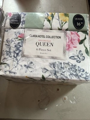 JUEGO DE SÁBANAS REINA 6 PIEZAS COLECCIÓN HOTEL CLARA SIN ARRUGAS 100% ALGODÓN TACTO Foto 1 de 2