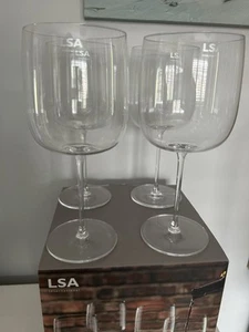 LSA Borough Grand Cru Glasses 660ml Clear Set of 4 BNIB Thin Stem Stunning - Picture 1 of 7