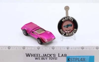 Tri-Baby Hot Pink 1969 1970 Redline Hot Wheels Mattel Vintage Redline con botón Foto 1 de 4