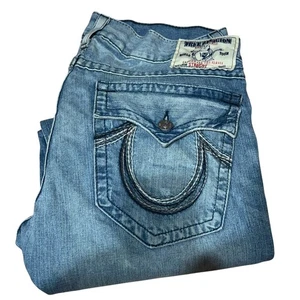 True Religion Herren Jeans gerade Stickerei Pattentaschen Größe 38 - Bild 1 von 11