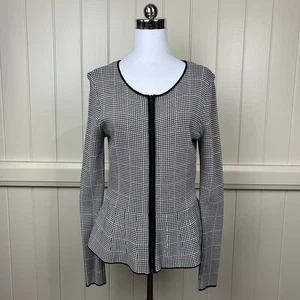 Portmans Jacket Women's Size S Beige Black Trim Peplem Corporate Work - Picture 1 of 13