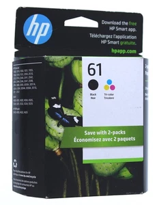 HP 61 Black + 61 Tri-Color Ink Cartridge - Picture 1 of 2
