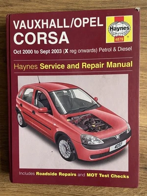 VAUXHALL CORSA HAYNES MANUAL 2000 to 2003 X Reg ON PETROL & DIESEL VGC  - Image 1 of 4