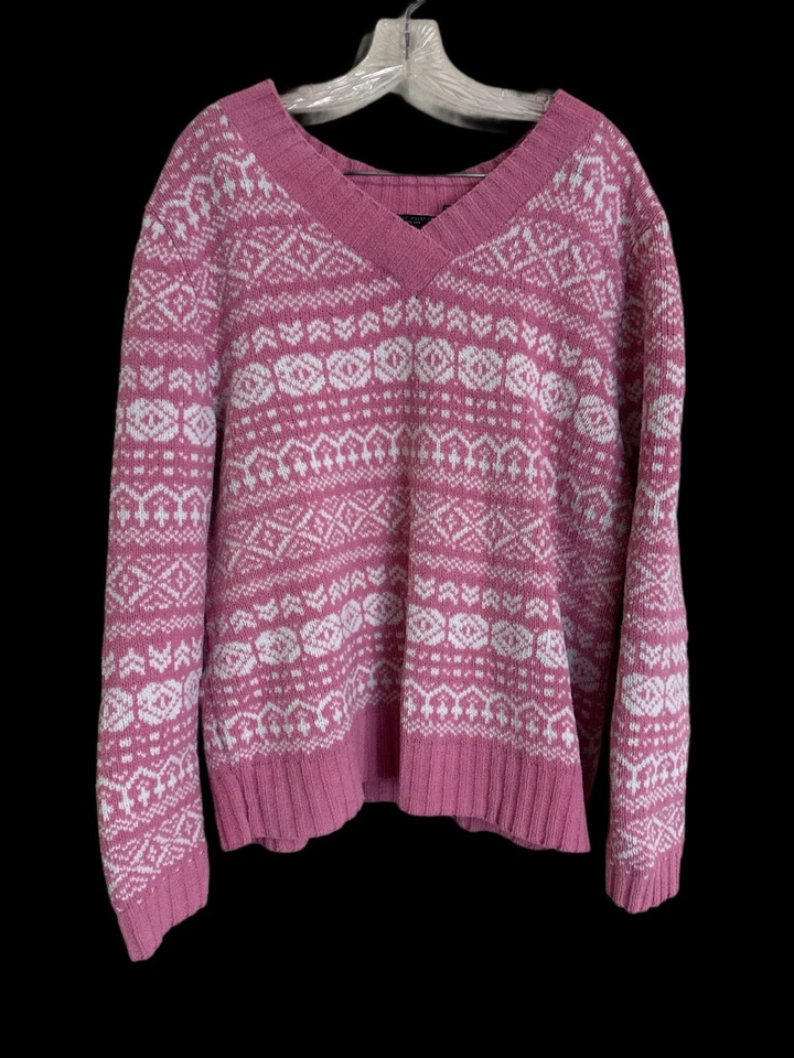 Suéter Reference Point New York Mujer Talla 1X Rosa Estilo Preppy Foto 1 de 4