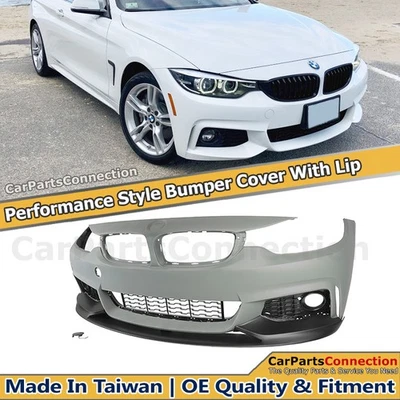 Performance Style Sport Front Bumper With Lip For BMW 4 Series 14-20 F32 F33 F36 - Image 1 of 4