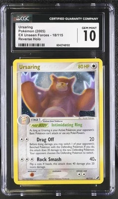 CGC 10 Ursaring EX Unseen Forces 18/115 Reverse Holo STAMPED Pokemon Card - Image 1 of 2