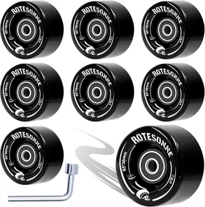 8 Stück 78A Quad Rollschuhe Rollen 65 x 36 mm mit ABEC-9 Lager verbaut - Bild 1 von 7