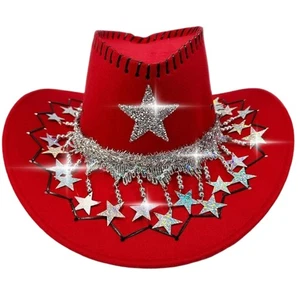 Comfortable Cowboy Hats Christmas Star Accent Ideal For Theme Gatherings - Picture 1 of 8