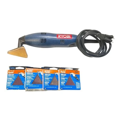 Проводная шлифовальная машина Ryobi Detail Sander DS1100 + шлифовальные площадки - Изображение 1 из 4