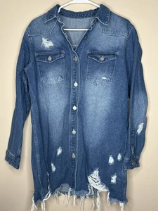 Damen Boutique ausgefranste Jeansjacke Größe Large neu mit Etikett - Bild 1 von 4