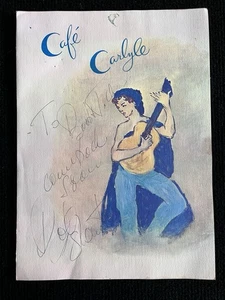 Luxury Posh Café Carlyle Hotel Menu Signed Bobby Short Grammy Cabaret  New York - Picture 1 of 7