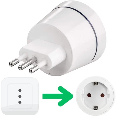 Hama Reise-Stecker Strom-Adapter Deutschland Euro > Kuba Syrien Chile Uruguay .. - Bild 1 von 4