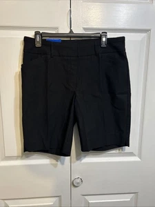 NWT HILARY RADNEY Women's 9" Inseam Stretch Bermuda Pull-On Shorts Size L Large - Picture 1 of 9