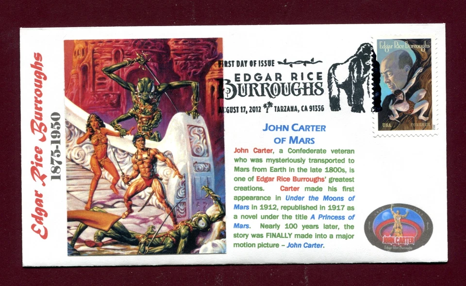 Sc. 4702 Edgar Rice Burroughs FDC - Thrifty Photo Cachets 9 - Image 1 of 1