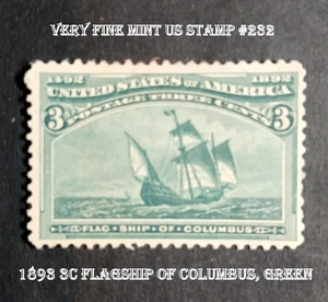 A Great Very Fine US Mint Stamp 1893 3c Flagship of Columbus, Green - Picture 1 of 3