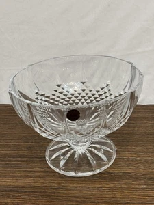 Vintage Longchamp Cristal d’Arques France Pedestal Bowl Diamond Cut - Picture 1 of 6