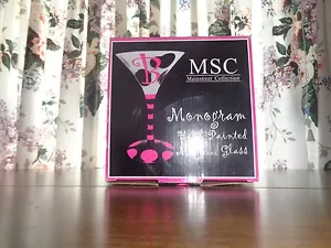 Main Street Collection HAND-PAINTED Monogram "B" Everyday Martini Glass ~ NIB - Picture 1 of 8