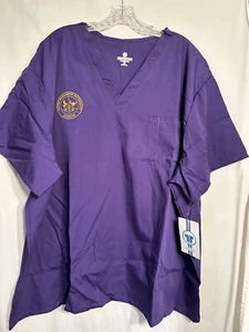 NEW UNISEX 4XL PURPLE SCRUB NURSING MEDICAL TOP SHIRT OLIVET NAZARENE - Picture 1 of 6