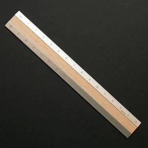 Midori 15cm Aluminium Wooden Ruler Engraved Scale Bamboo Wood Made In Japan - Picture 1 of 11