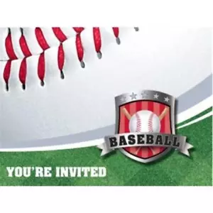 Team Sports Baseball Gatefold Invitation 8 Pack Birthday Party Decoration - Picture 1 of 1